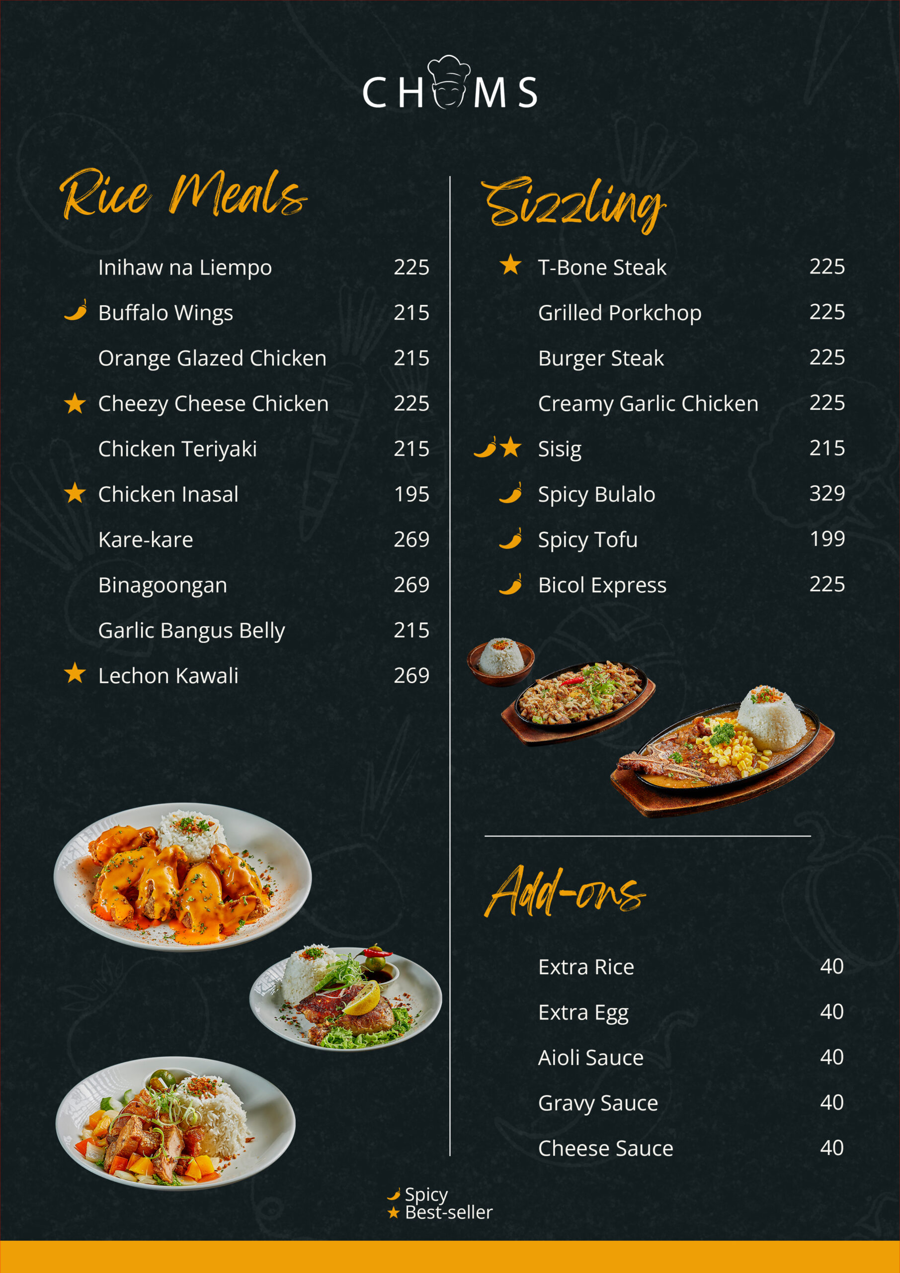 Rice Meals and Sizzling